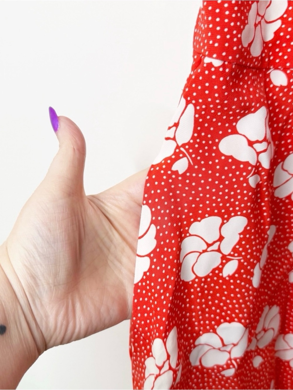 BODEN Ruth Orange and White Floral Dot Print Midi Dress Sz. 10 Cottagecore - Picture 4 of 6
